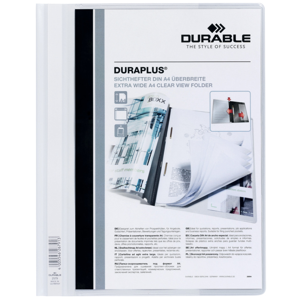 A4 Ordner, klarer Einblick, Ordner mit Ring, transparente Abdeckung, Durable Markenbezeichnung