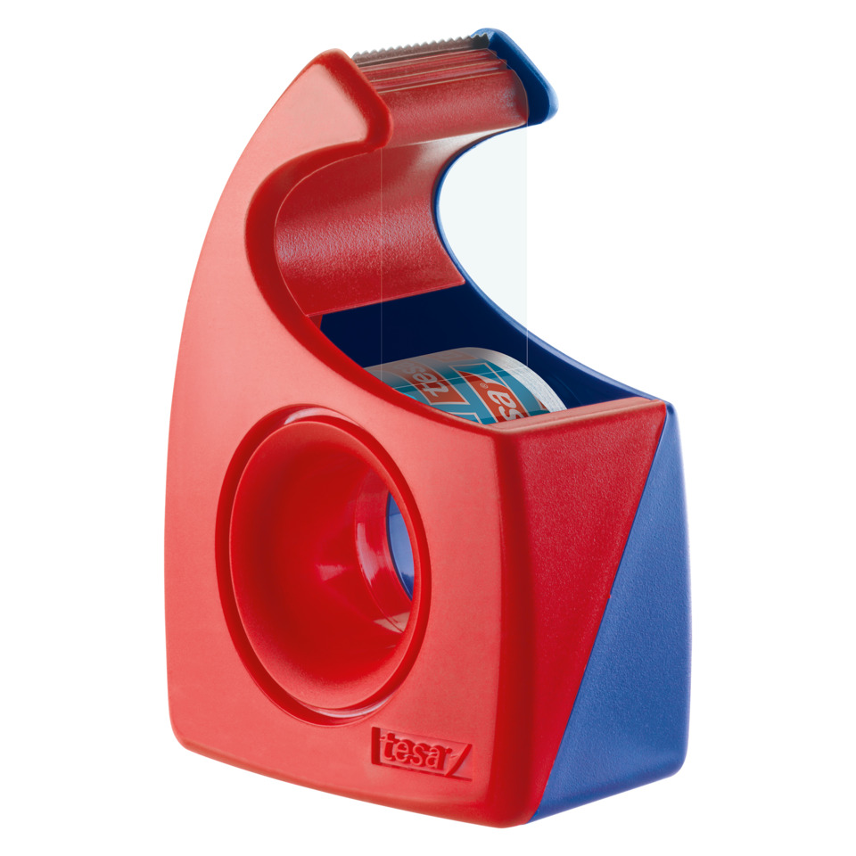 Cutting timer, Tape dispenser, Red blue, Desk accessory, Plastic housing