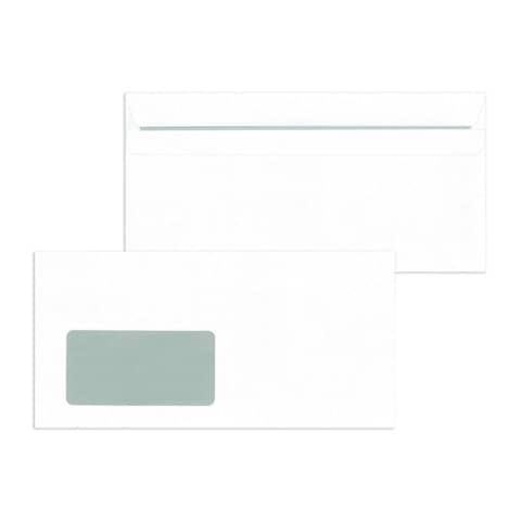 Briefumschlag mit Fenster, DIN lang, 72g/m², selbstklebend, 1000 Stück, weiß MAILMEDIA 30006838