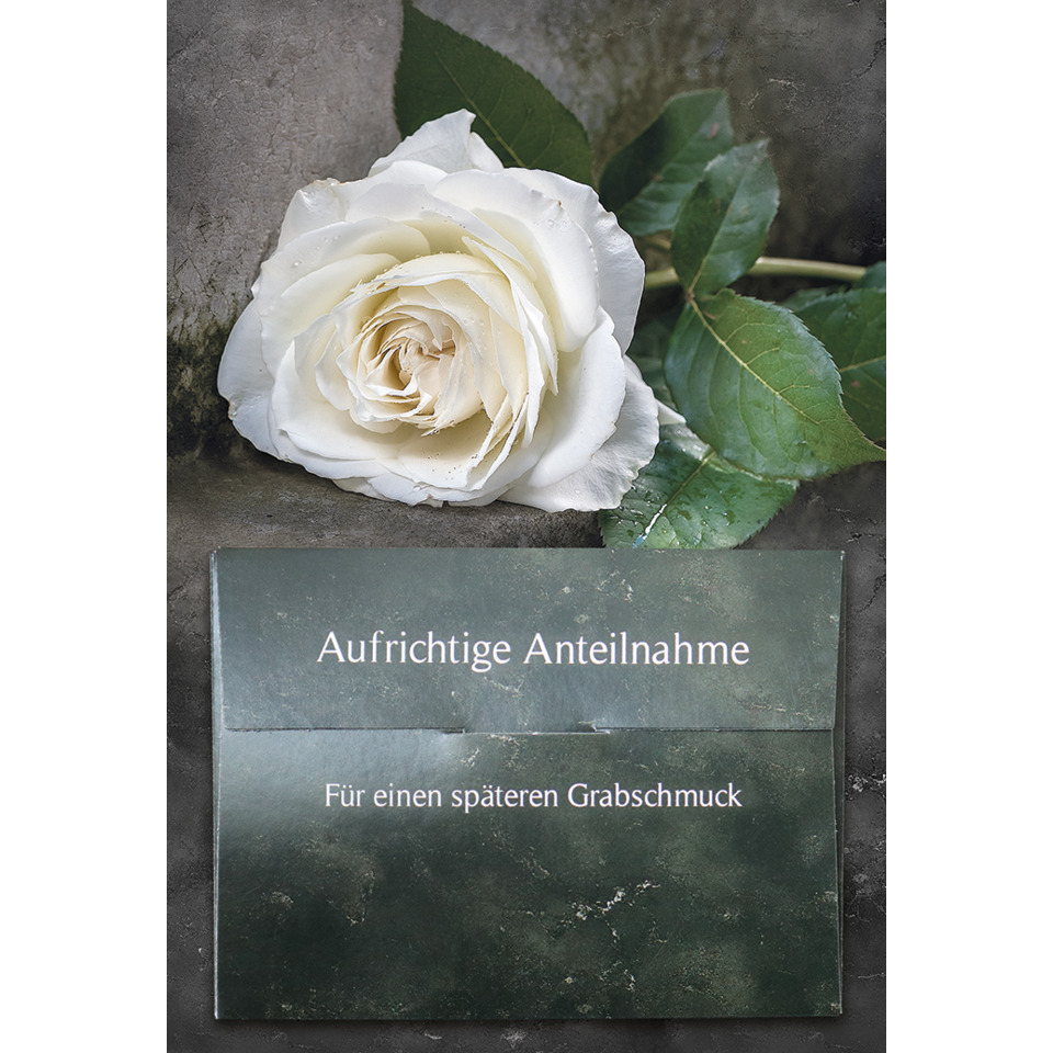 weiße Rose, Rose, Blüten, Grabschmuck, Gedenkstein
