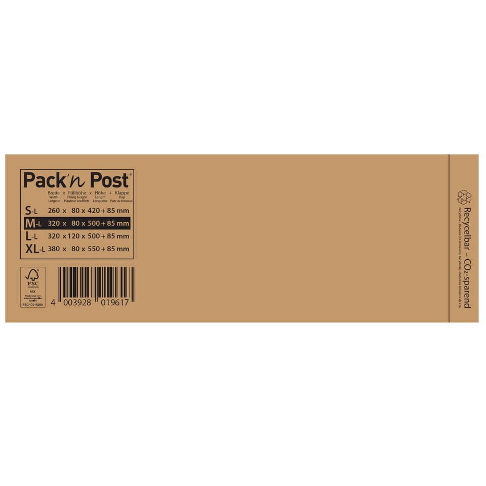 Verpackung, Pappeobox, Karton, Maße, FSC-Logo