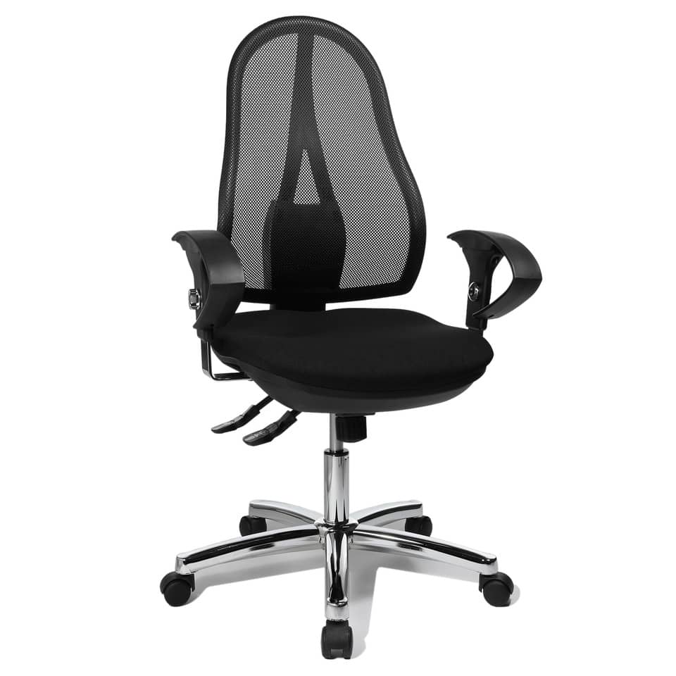 Bürostuhl, Mesh-Rückenlehne, Schreibtischstuhl, Verstellbare Armlehnen, Chrom-Gestell