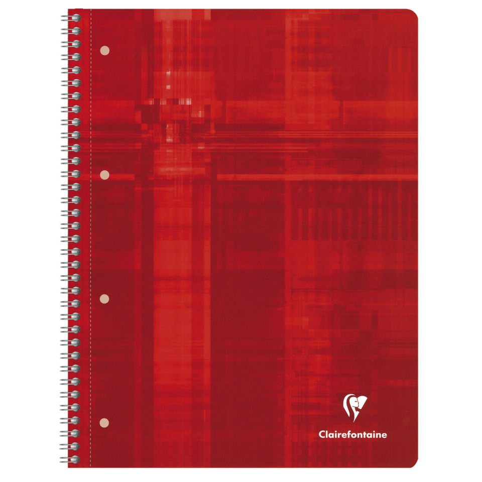 Notizbuch, Spiralbindung, Rotes Cover, Lineatur-Notebook, Clairefontaine