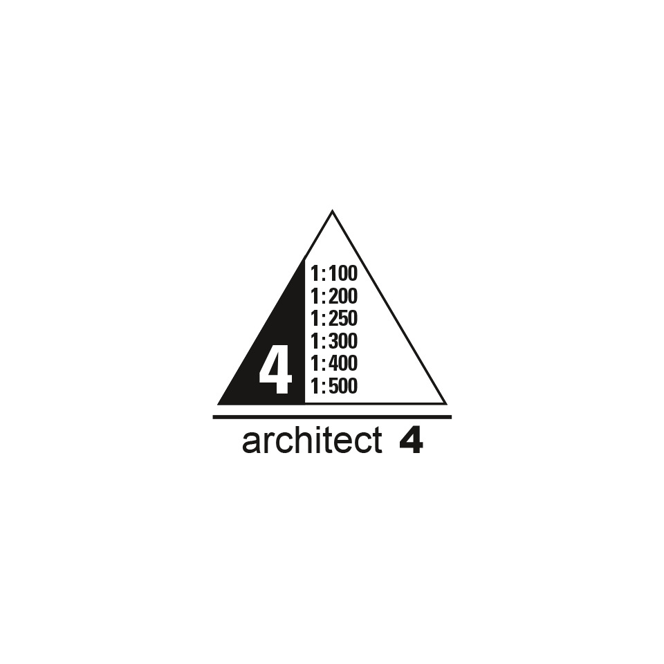 architekt skalierung, Dreieck Logo, schwarzweiß, 4, Beschriftung