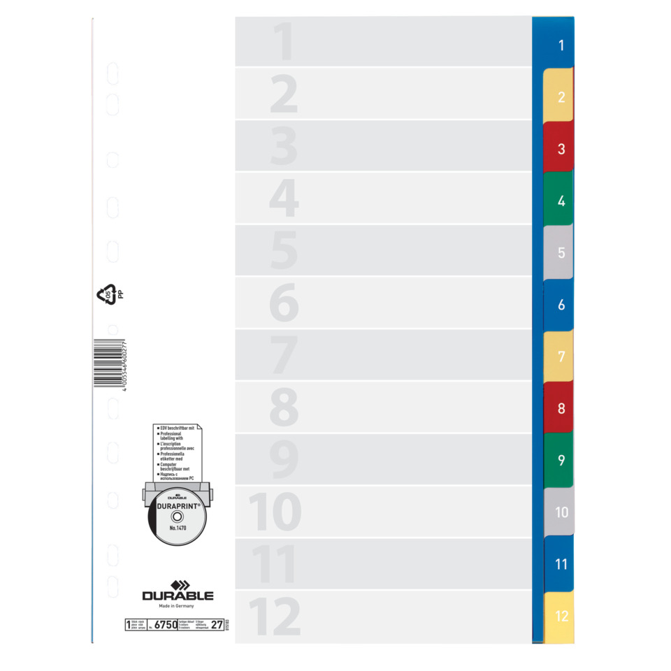 stapleragendapapier, legeaplix, aktenordner, ordnerregister, papierorganizer, Planer, Trennwand, Beschriftung, Kalender, Duraprint