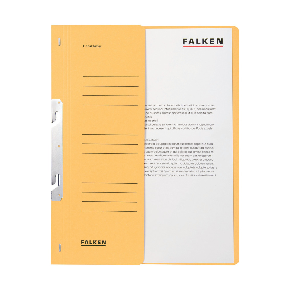 notebook, clip, orange divider, FALKEN, binder