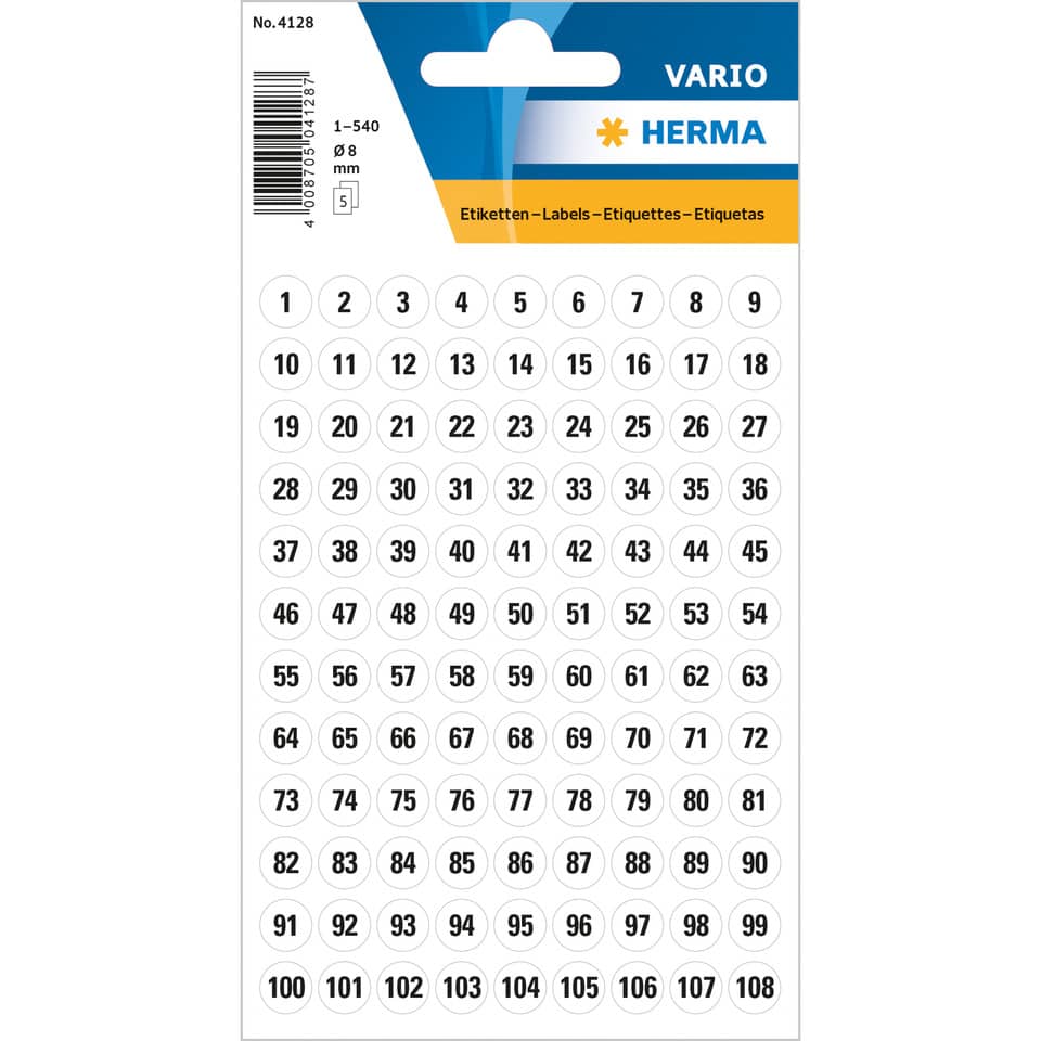 Etiketten, Zahlen, Aufkleber, Runde Sticker, Labels