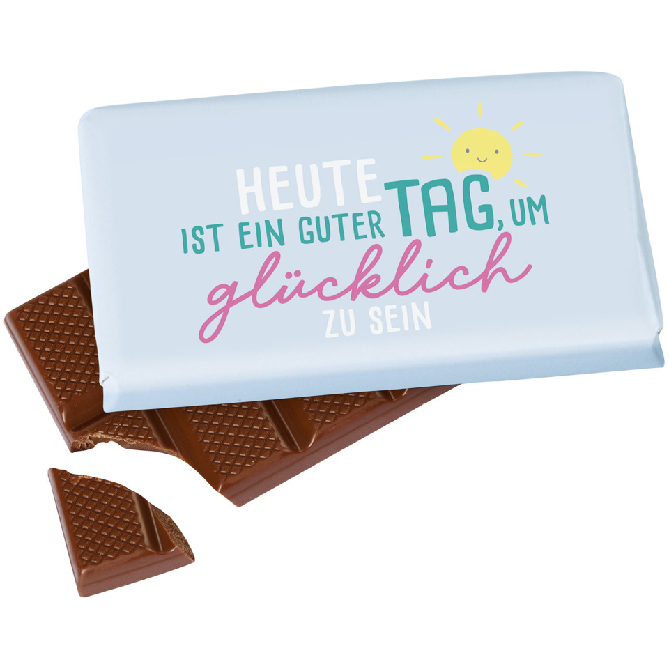 Schokolade, Tafel Schokolade, Milchschokolade, Bruchstücke, Motivation Spruch