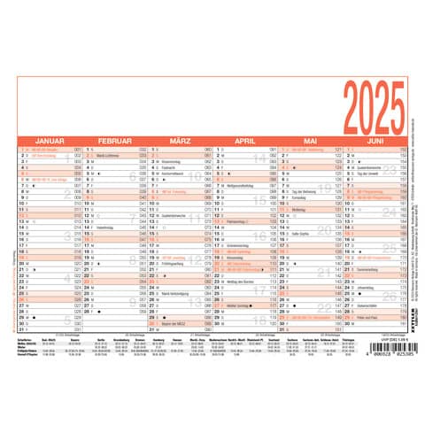 Arbeitstagekalender 2026, A5, 6M/1S ZETTLER 660144