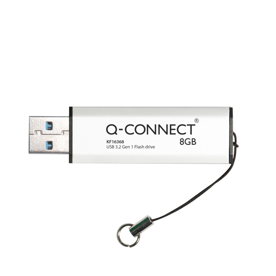 USB Flash Drive, 8GB, Q-CONNECT, USB 3.2 Gen 1, metallisch