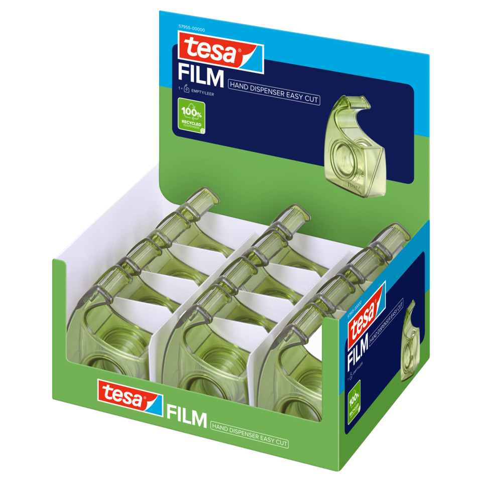  tapes, film, hand dispenser, green tape, recycled packaging