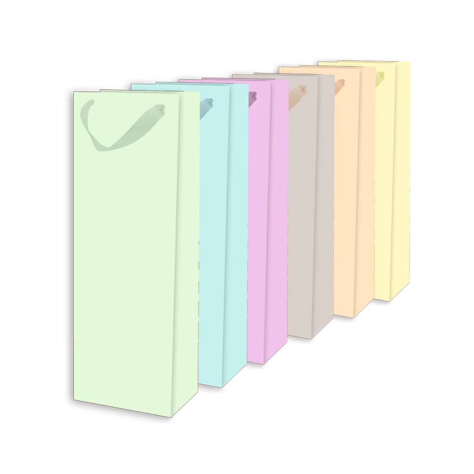 Geschenktragetasche Uni pastell, 9x12,5x36cm, sortiert  54992