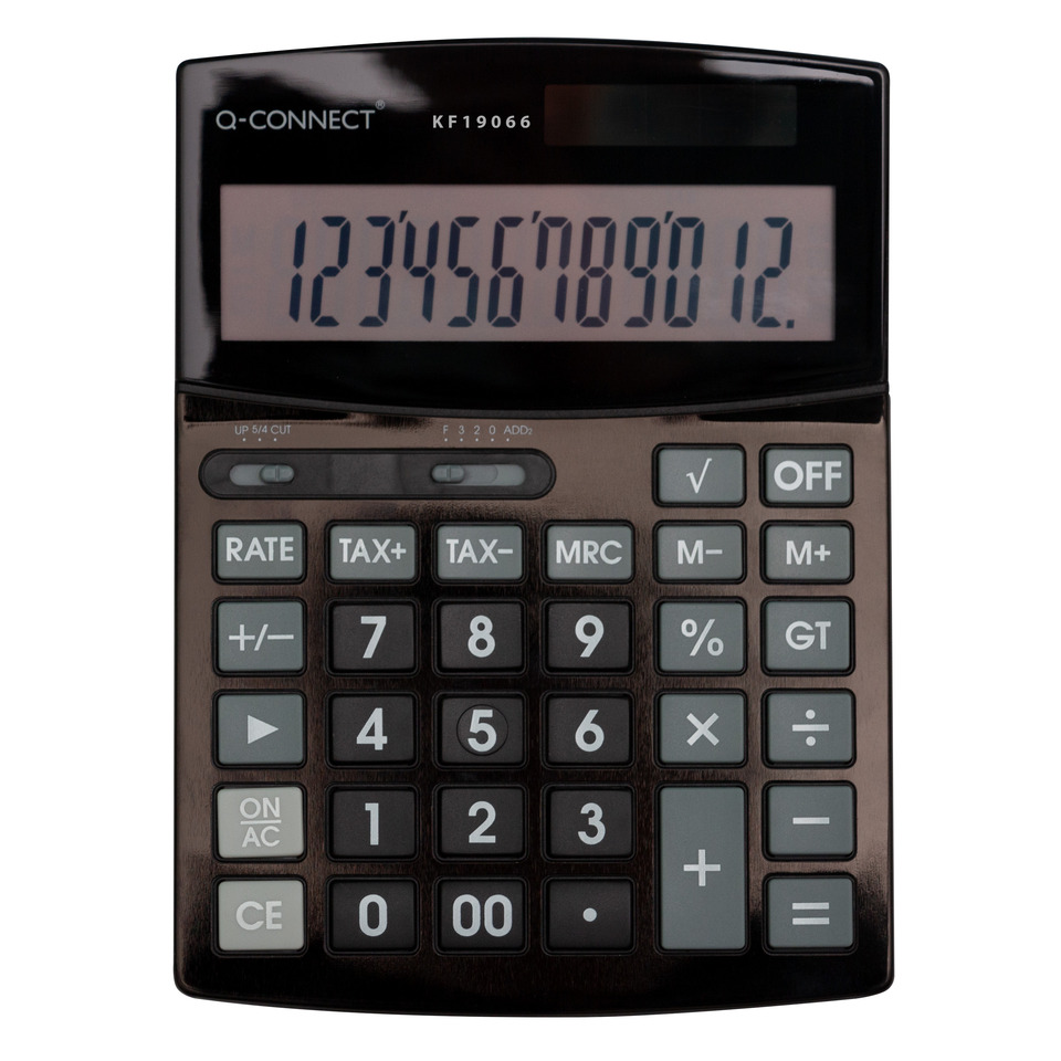 Taschenrechner, Taschenrechner mit Display, Schwarzbraun, Tastatur, Ziffernblock