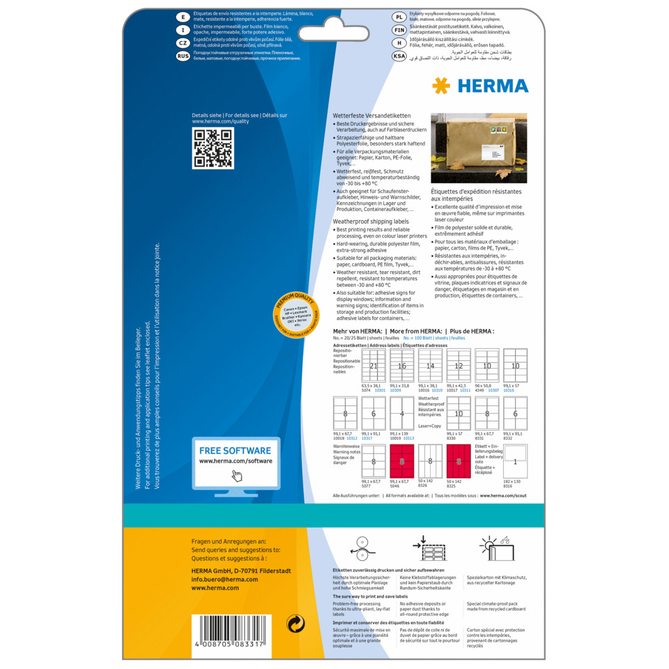 packaging, label, cardboard, blue, shipping-label, verpackung, Versandetikett, wetterbeständig, Aufrecht stehende Tasche, Barcode
