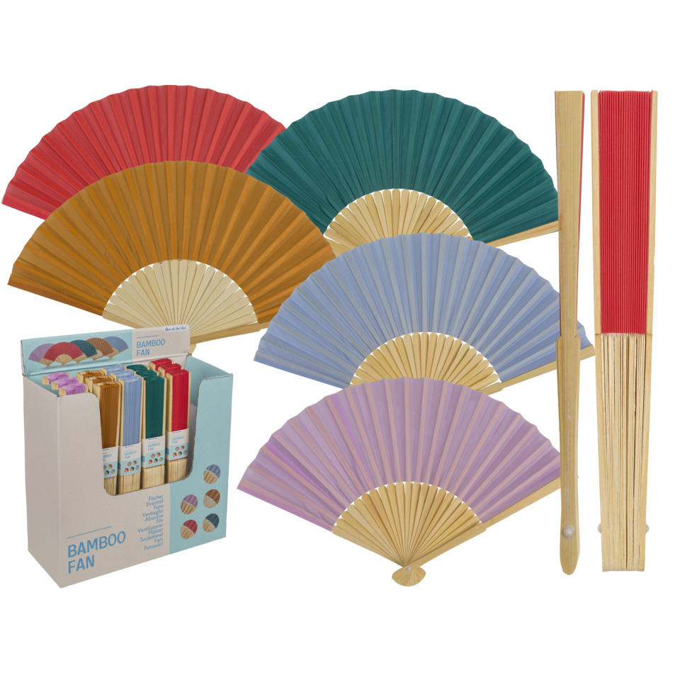 Bamboo fan, Fächerset, Bambusfächer, Stofffächer, Fächer-Set