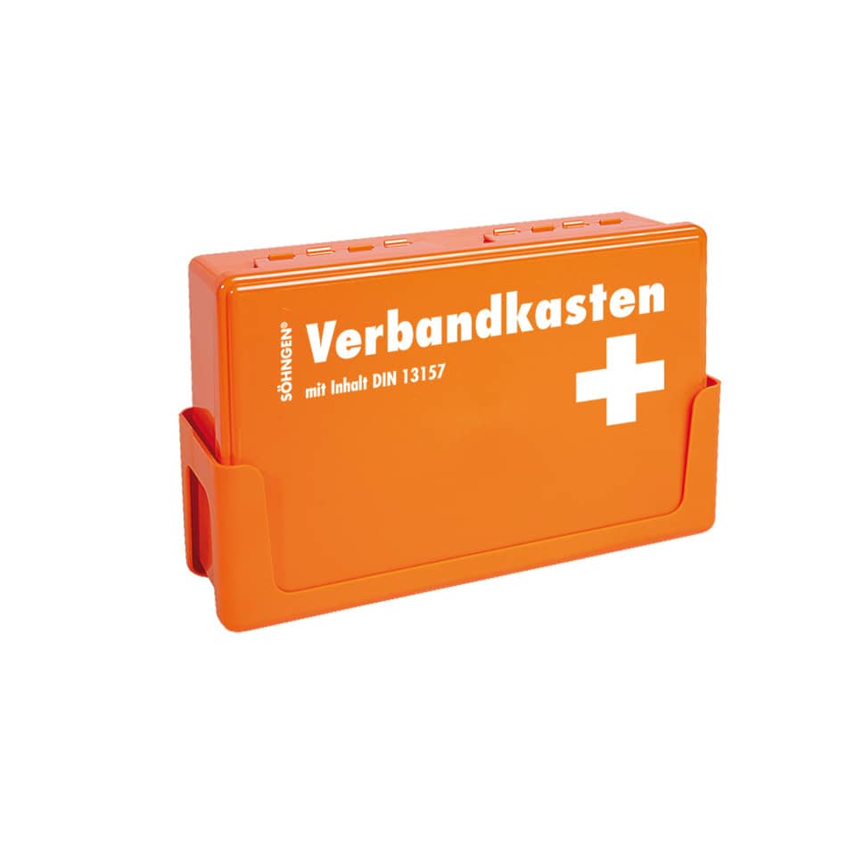 Verbandkasten, Notfallbox, orange, Erste-Hilfe, DIN13157