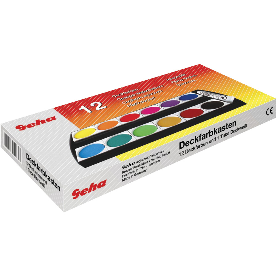 Aquarellfarben, Malfarben, Tubenfarbe, 12 Farben, Deckfarbkasten