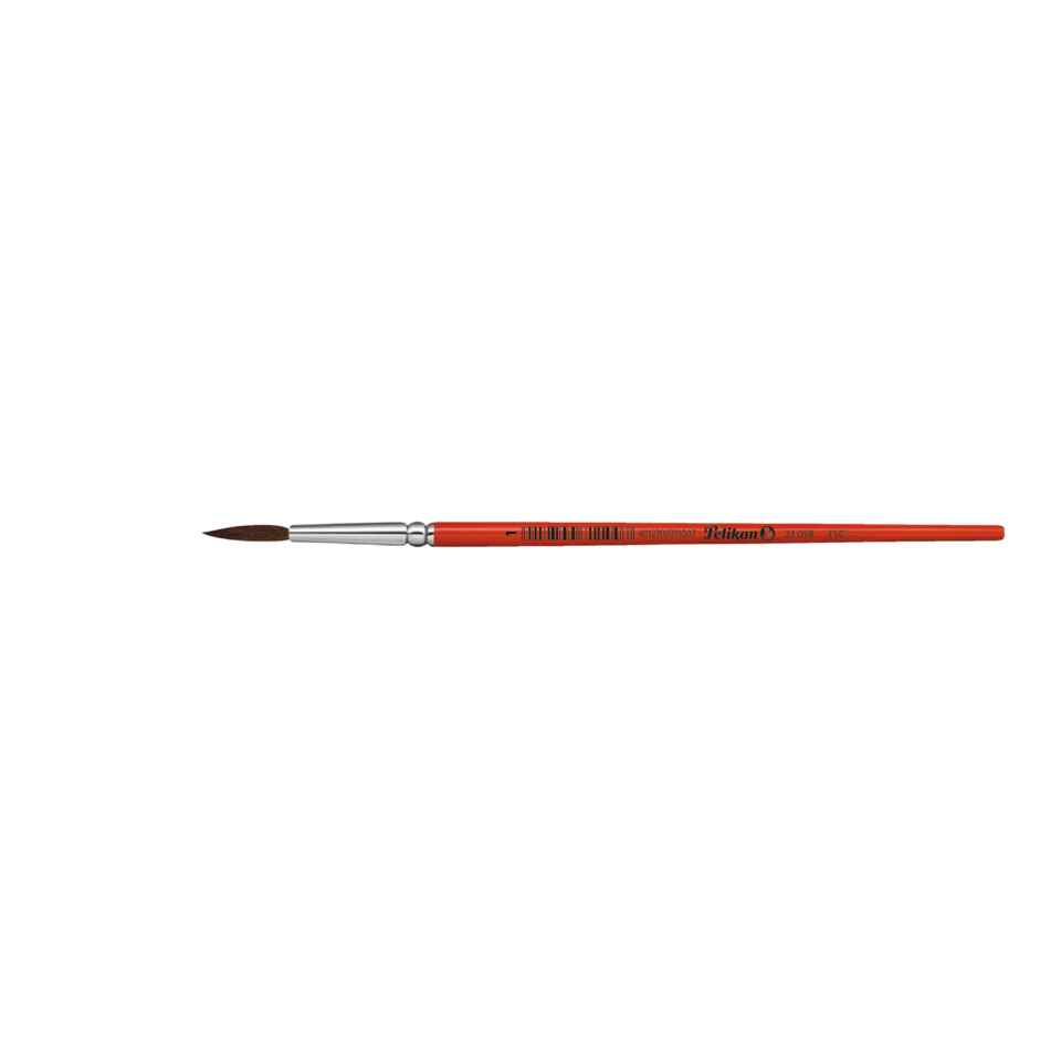 Pinsel, Acrylpinsel, Flachpinsel, Rotes Griffel, Holz/Metall-Pinsel