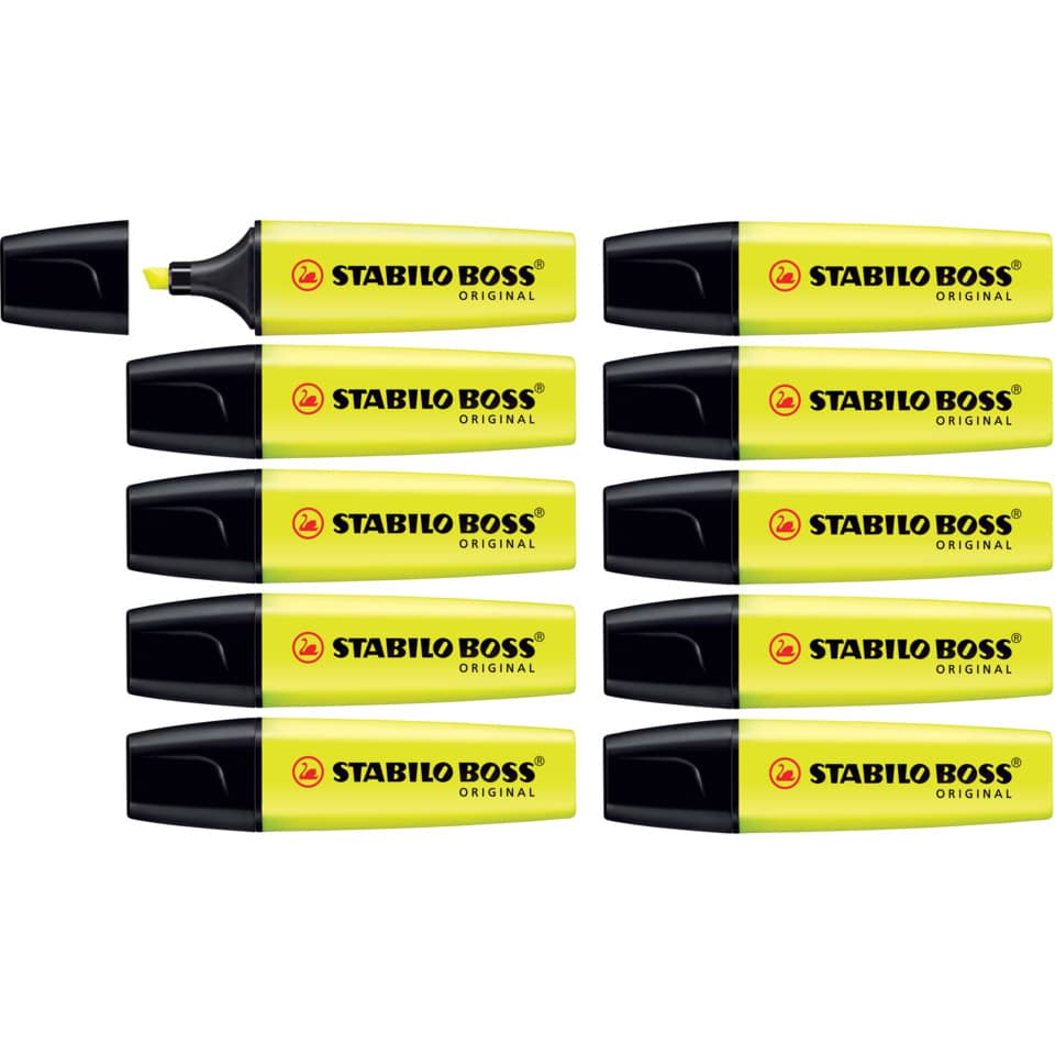 Highlighter, Marker, Neon Gelb, Wasserlöslich?, Set aus 8