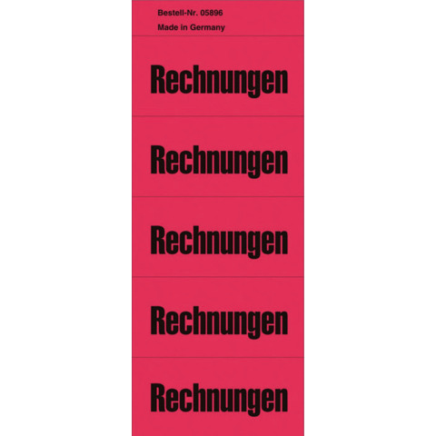 Inhaltsschild Rechnungen, selbstklebend, 100 Stück, rot  5896