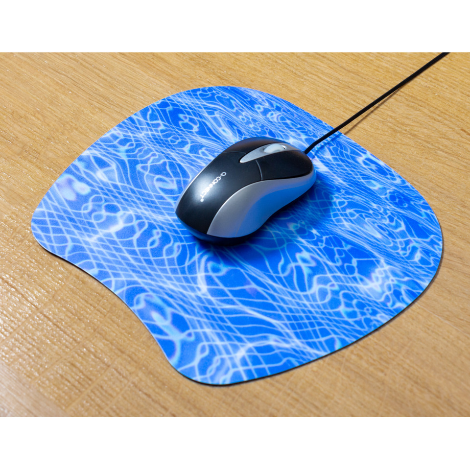 Maus, Mauspad, Kabelgebunden, Blau, Computerzubehör