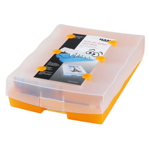 Lernsystem CROCO 2-6-19, DIN A8 quer, mit Stift und 100 Karten, transluzent-orange HAN 9988-613