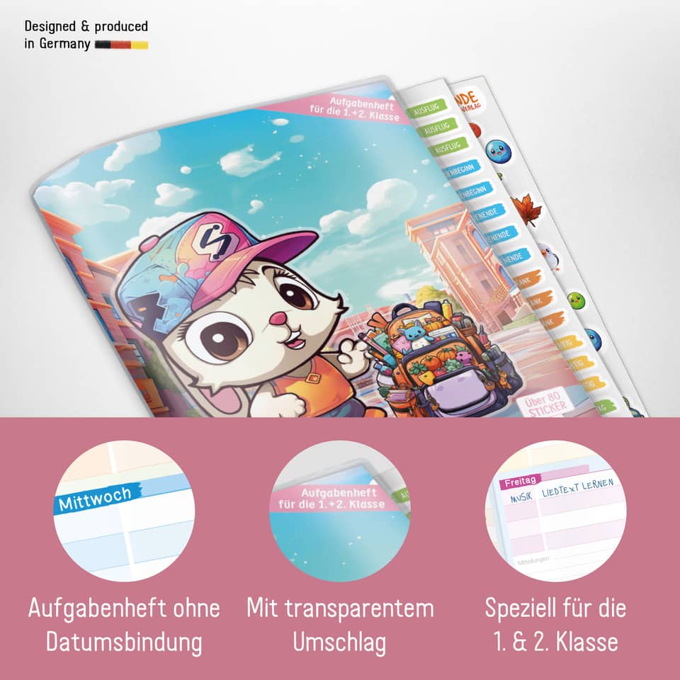 Kinderbuch, Hefte, Schultasche, Cartoon-Charakter, Digitales Lernmaterial