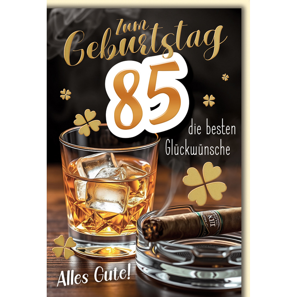 Whiskey, Glas, Zigarren, Glückwünsche, Kleeblatt