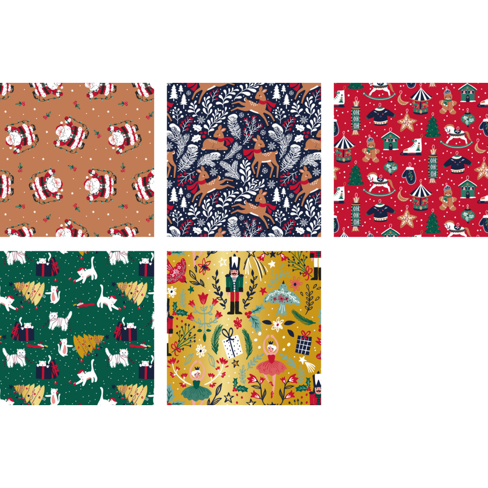 Weihnachtsstoff, Stoffmuster, Pattern, Nadelbaum, Figuren
