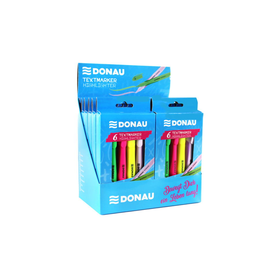 Textmarker, Highlighter, Neonfarben, Packung, 6 Stück