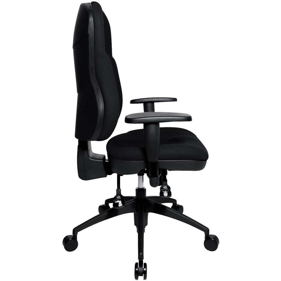 Bürostuhl, Mesh-Stuhl, Schwarz, Verstellbare Armlehnen, Fünf-Luss-Rollenbasis
