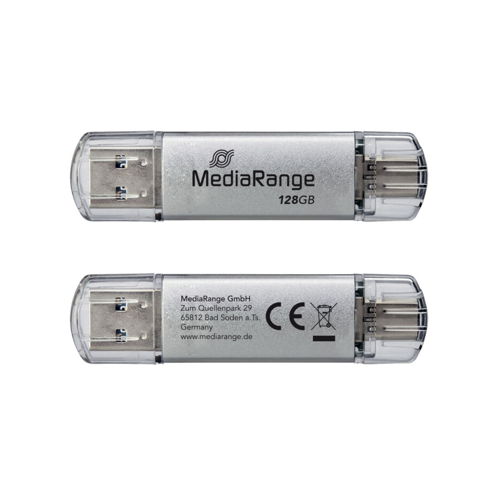 USB-Stick, 128GB, MediaRange, Flashdrive, USB 2.0/3.0 (if visible)