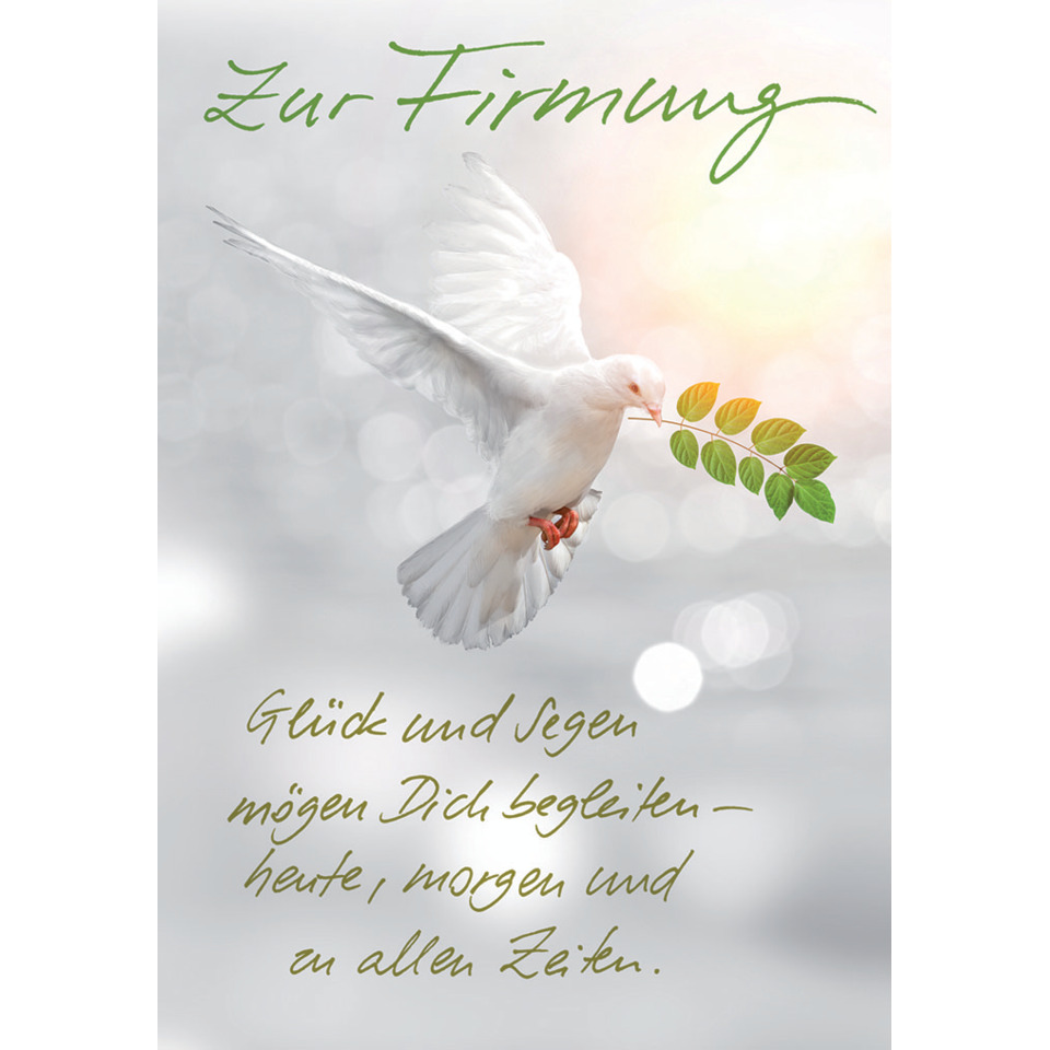 Taube, Frieden, Grünblatt, Himmel, Grußkarte
