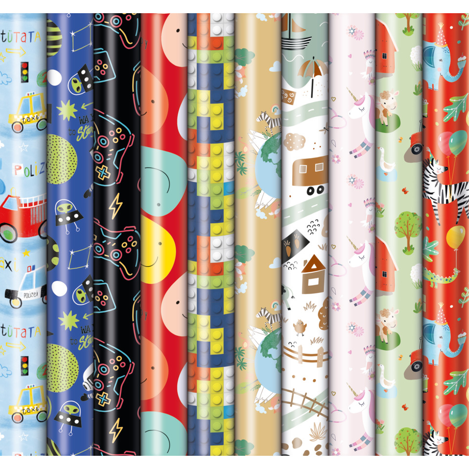 Kinderpapierrolle, Wandrolle, Druckrollen, Musterfolie, Stoff-Design