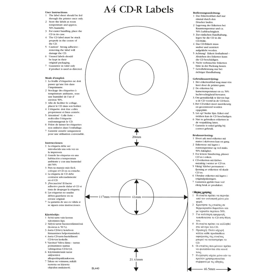 A4 Etikett, CD-R Etikett, Etikett Vorlage, Rings Diagramm, Messdiagramm