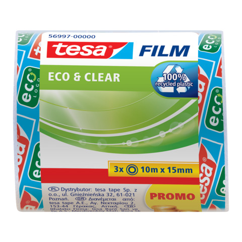 Klebefilm tesafilm® Eco & Clear, 3 Rollen 10m x 15mm TESA 56997-00000-00