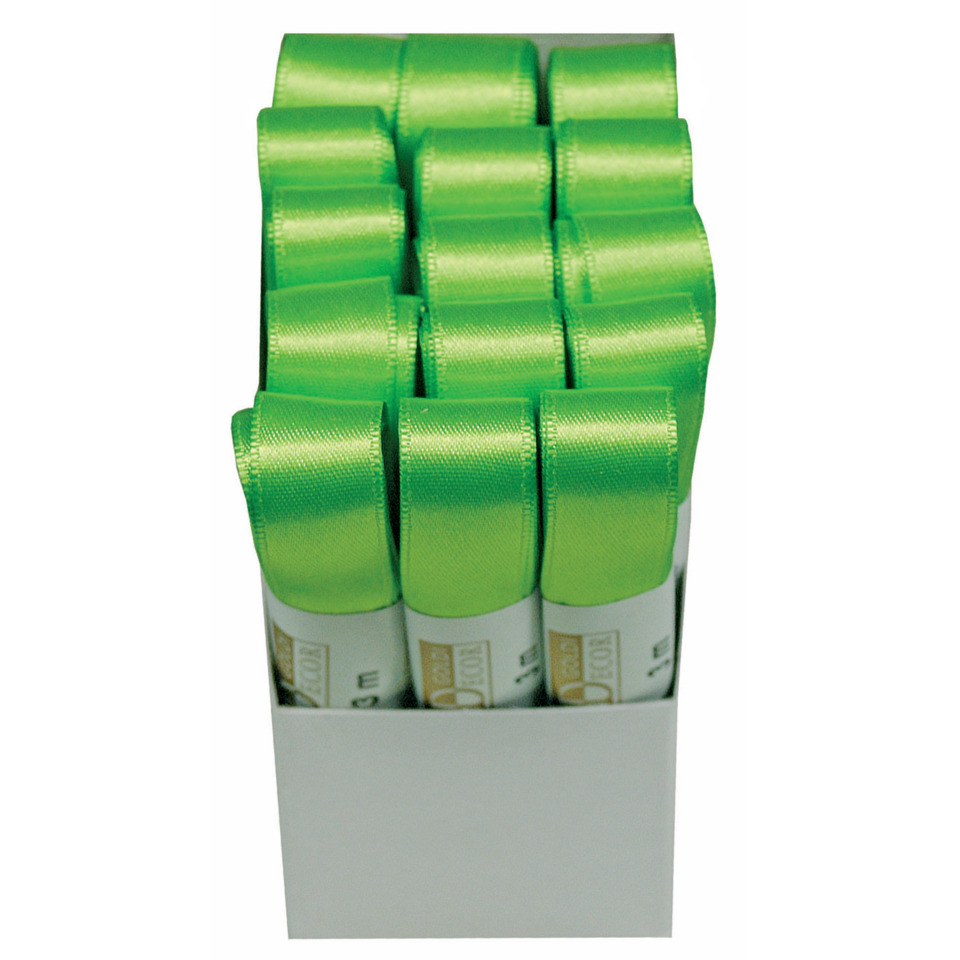 Doppelsatinband, 15mmx3m, apfelgrün GOLDINA 1172015511503