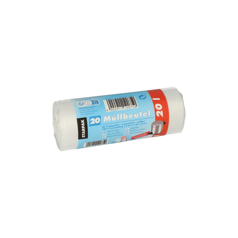 Müllbeutel, Rollen, 20 Liter, Transparente Müllbeutel, Geräuschlos / geruchlos?