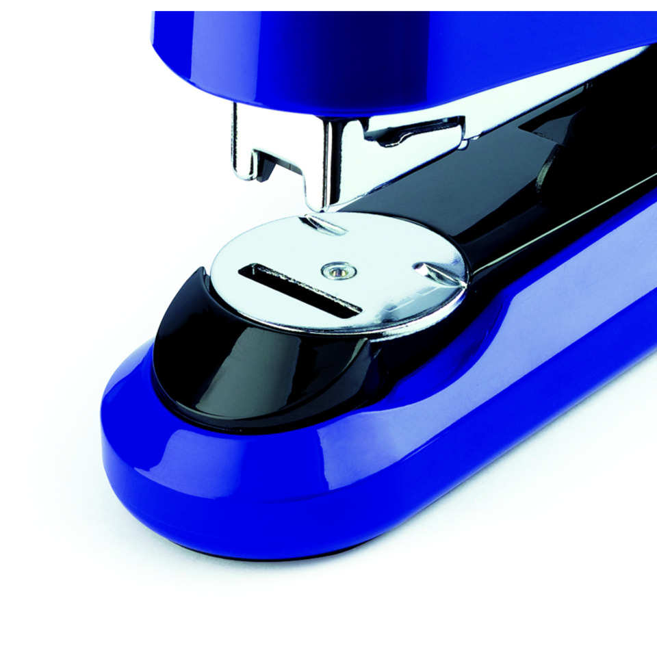 kapselbasierter stapler, stapler, metallisches detail, blau, basisstation
