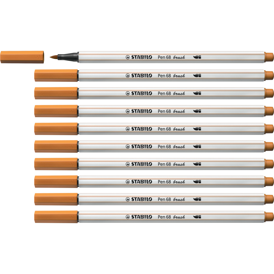 Stift, Marker, Pinsel, Orangener Deckel, Stiftset