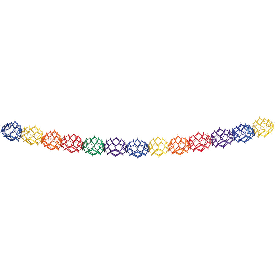 geometrische Kugel, Regenbogenfarben, Girlande, Dekoration, Kunststoffkonstruktion