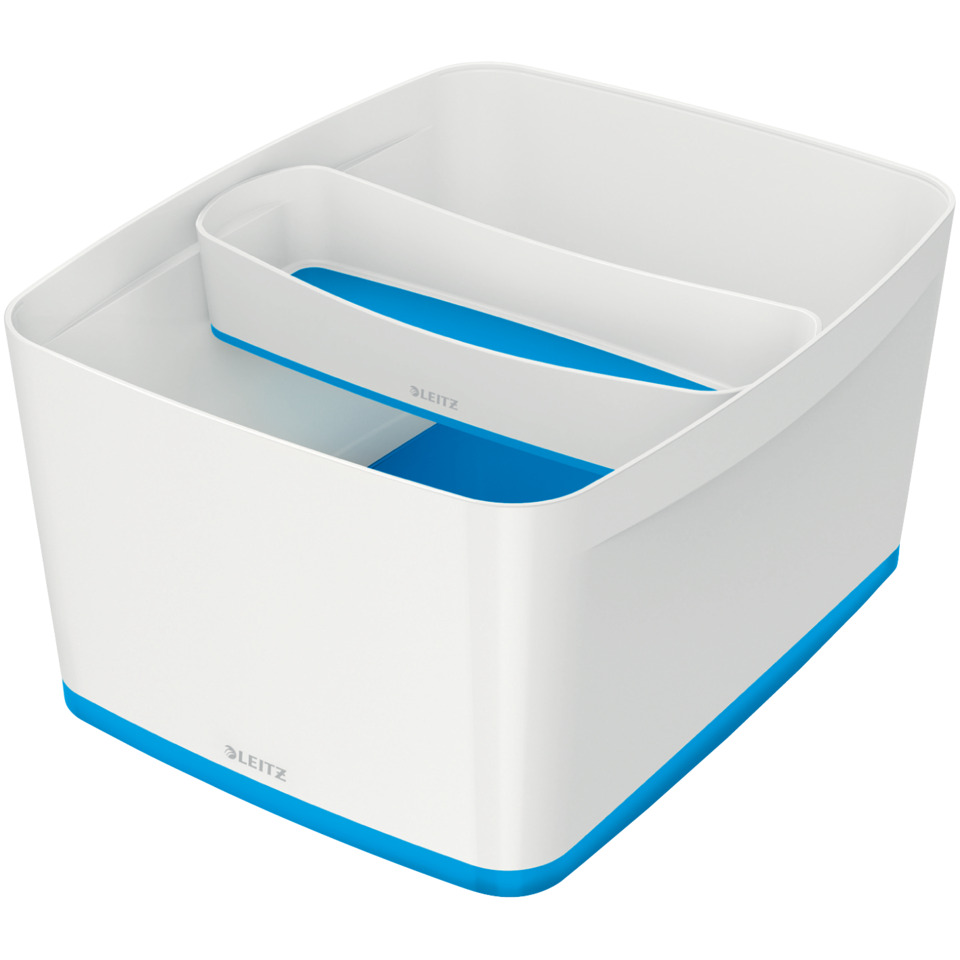 Schubladeneinsatz, Organizer, Kunststoff, Weiß, Blau