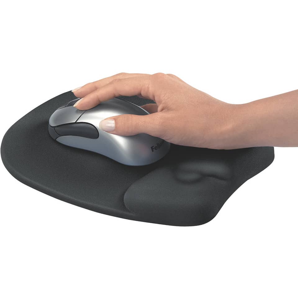 handgehaltene Maus, kabellose Maus, ergonomisch, silber, Mauspad