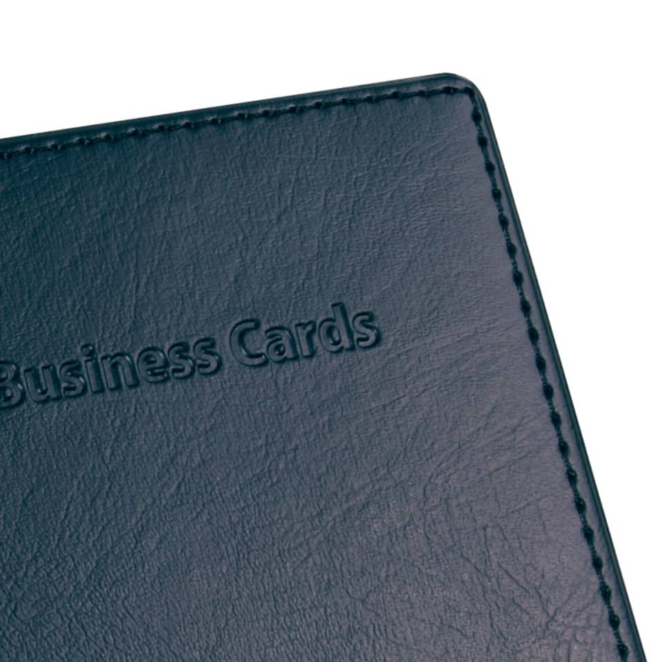 Business Cards, Leder, Blau, Genäht, Ecke