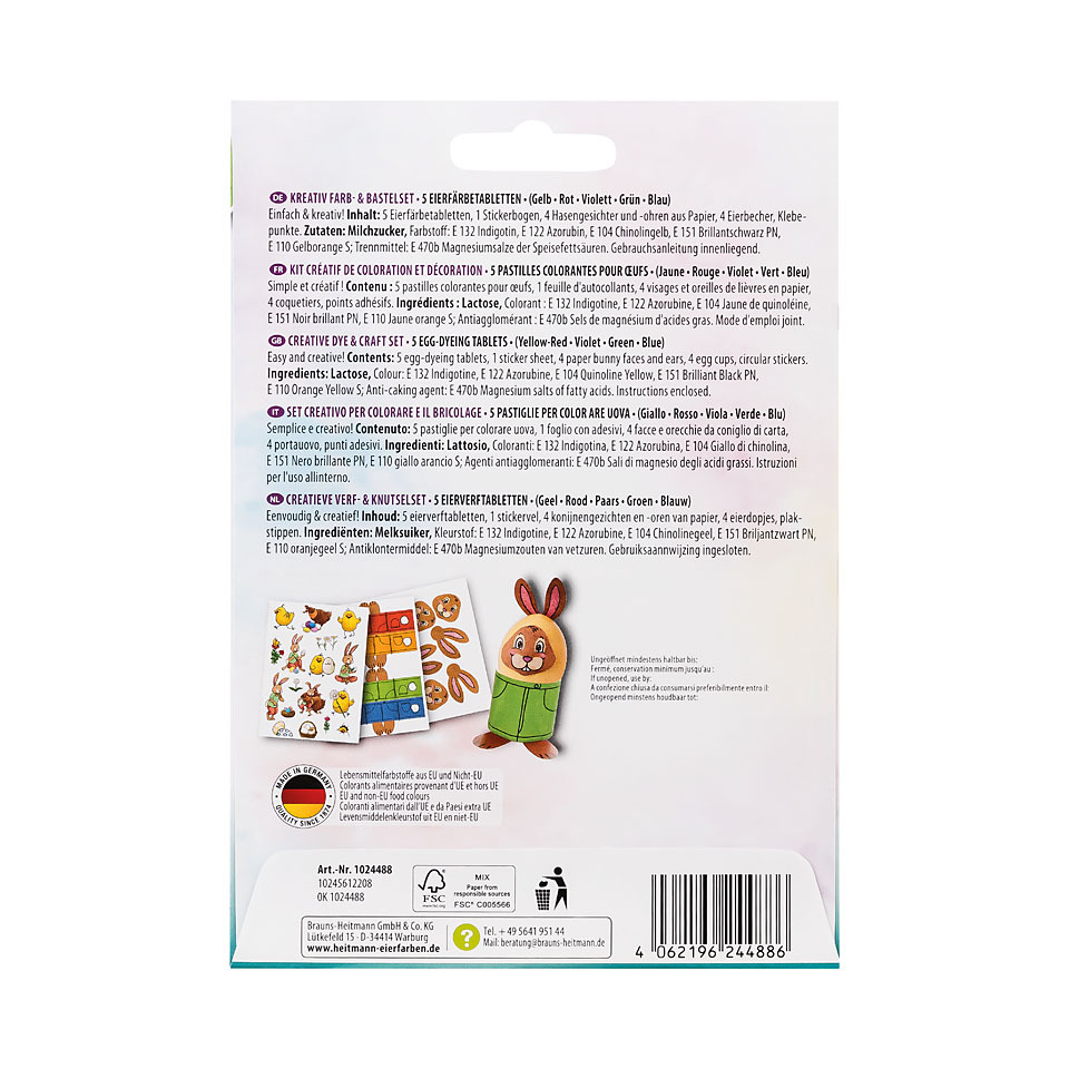 Kinder, Eierfarbe, Klebeunterlage, Stickerbogen, Hase