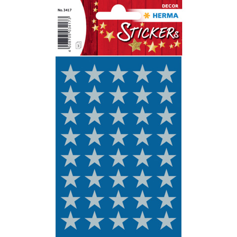 Sticker Sterne, Ø13mm, 120 Stück, silber HERMA 3417