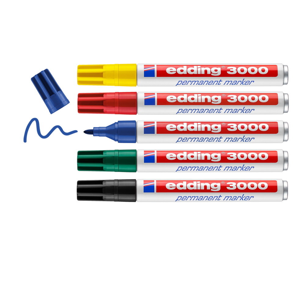 Marker, Permanent marker, colored markers, blue ink, round-tip