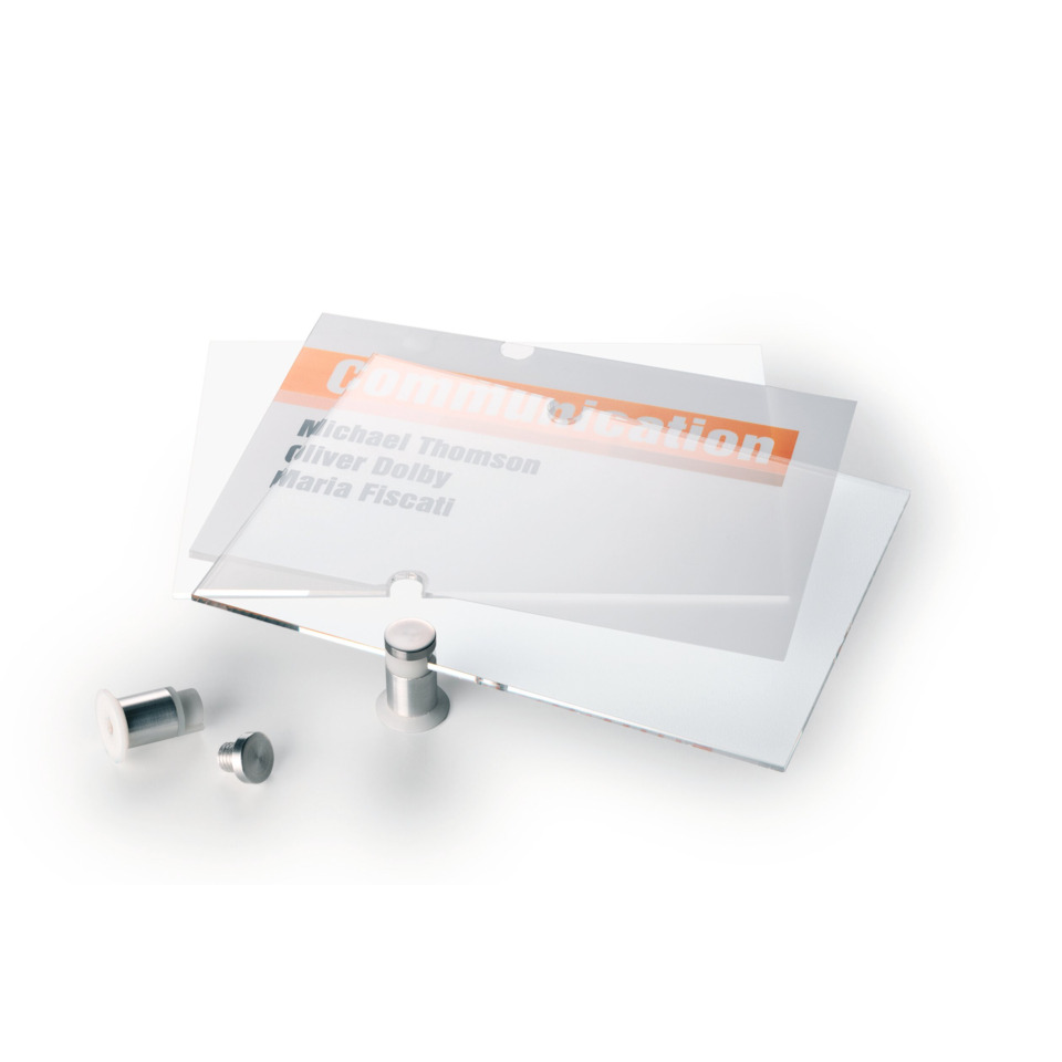 Acryl-Schilder, Namensschild, klarer Schild, Display-Halter, Metall-Komponenten