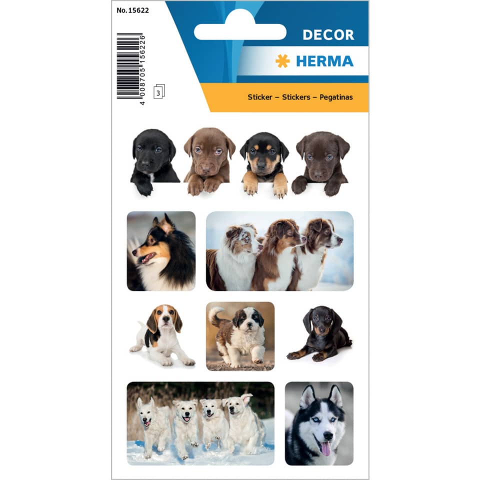 Hundewelpen, Tiersticker, Dekorationsaufkleber, Hundevielfalt, Tierfiguren