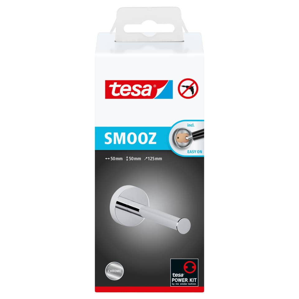 Tesa SmooZ, SMD Hakenstange, Chromoberühring, Inhalt Schraubensatz, Power Kit